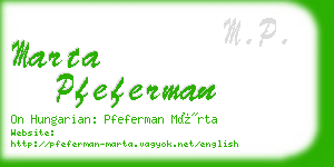 marta pfeferman business card